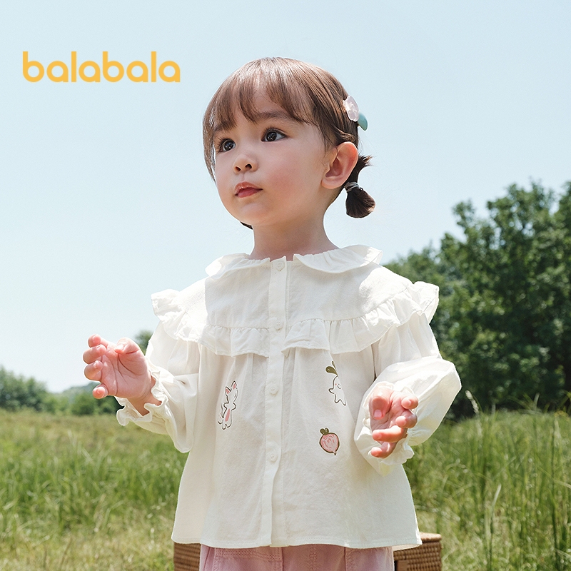Áo Sơ Mi balabala Bé Gái Trẻ Em In Hình Cotton Ngọt Ngào 2026 Lớp Mùa Xuân Đảng Sân Vườn Đi Bộ Buổi Sáng Chuyến Đi Dã Ngoại Ảnh Gia Đình Mặc Hàng Ngày Ngày Đi Học Ngoài Trời Chơi Ảnh