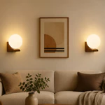 Đèn tường bằng gỗ Nhật Bản Đèn tường Led trong nhà Retro Thích hợp cho phòng ngủ Đầu giường, Phòng khách, Trang trí bàn trang điểm — ảnh 5