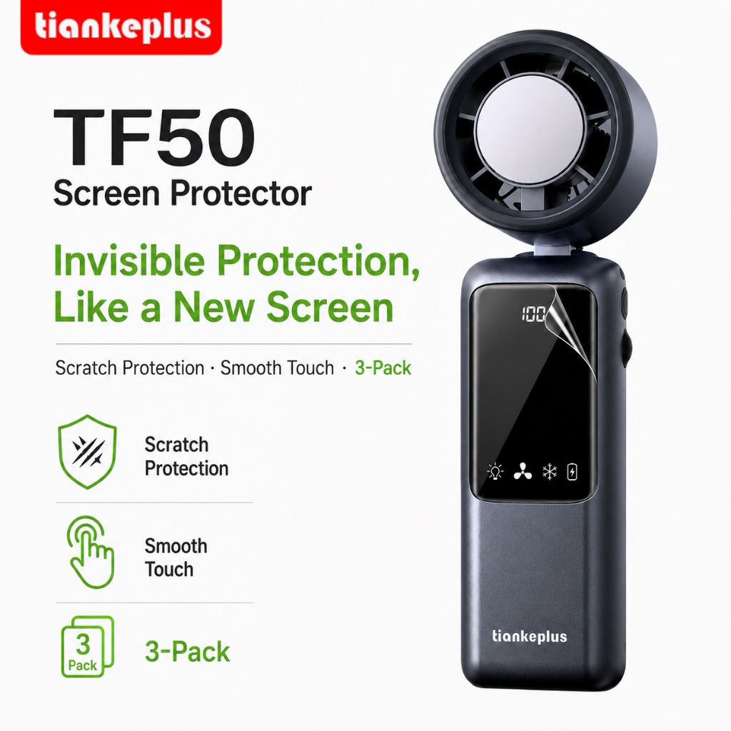 Tiankeplus 3 Gói Bảo Vệ Màn Hình Linh Hoạt Cho Quạt TF50 Max / TF50 Ultra, Phim Hydrogel TPU Mềm, Chống Vỡ, Siêu Mỏng Vô Hình, Chống Trầy Xước, Tự Chữa Bệnh | BigBuy360 - bigbuy360.vn