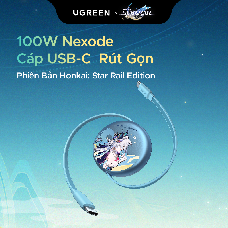 Cáp dữ liệu sạc có thể thu vào UGREEN Phiên Bản Honkai: Star Rail 100W USB-C sang USB-C Hỗ trợ cáp sạc nhanh Samsung 45W cho iPhone 17 Pro Max | BigBuy360 - bigbuy360.vn