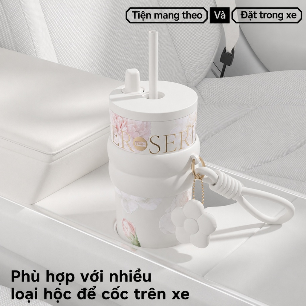 Sidagar 710ml Đồ gốm bên trong Chai nước nóng Được đi kèm ống hút, có thể dùng ngay lập tức | BigBuy360 - bigbuy360.vn