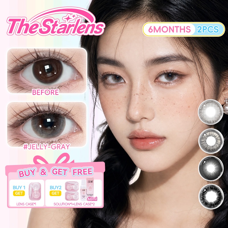 Kính áp tròng Starlens, 2 chiếc dùng được 6 tháng, lens cận tự nhiên, DIA 14.5mm có độ (0-8)
