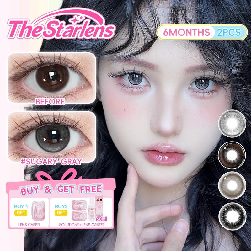 Ống kính tiếp xúc màu nâu Starlens 14,5mm có đường kính lớn cấp 2 chiếc trong 6 tháng đã qua sử dụng