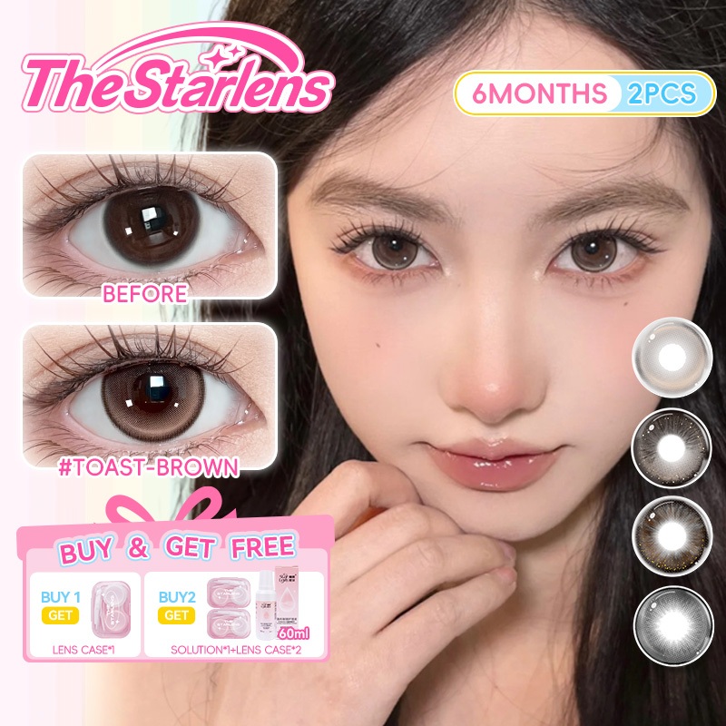 Kính áp tròng Starlens 1 cặp màu nâu nướng DIA14.-14.5mm được sử dụng cho lớp mắt búp bê 6 tháng (0.0 ~ -8.0)