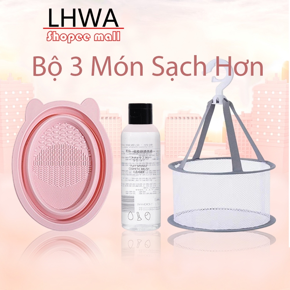 Dụng Cụ Giặt Và Phơi Cọ LHWA Nước Rửa Cọ Makeup Set Dụng Cụ Làm Sạch Cọ Trang Điểm