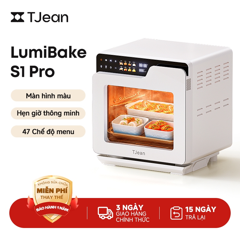 【Live Exclusive】TJean Lò nướng hơi nước màn hình cảm ứng, Lò nướng gia dụng đa chức năng (18L)