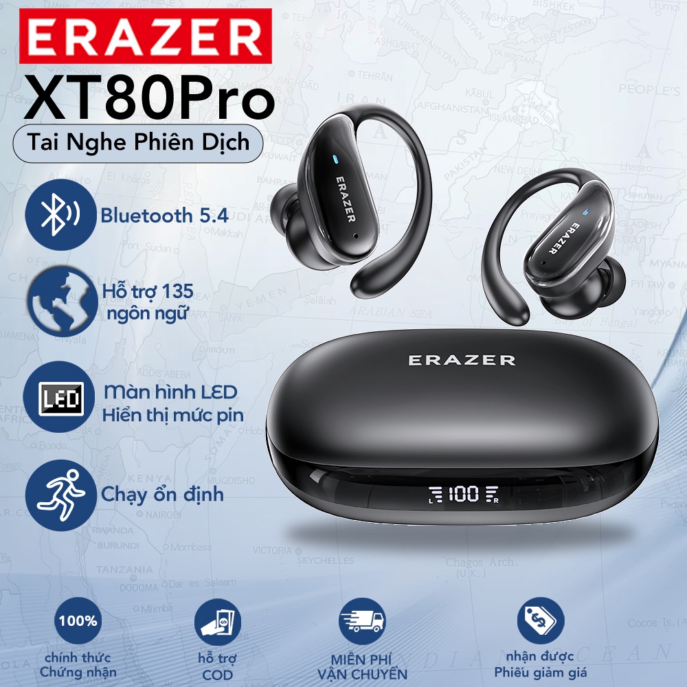 ERAZER  XT80 Pro Tai nghe không dây  Bluetooth 5.4 OWS Tai nghe Bluetooth Tai nghe thể thao chống nước HiFi Micro giảm tiếng ồn | BigBuy360 - bigbuy360.vn
