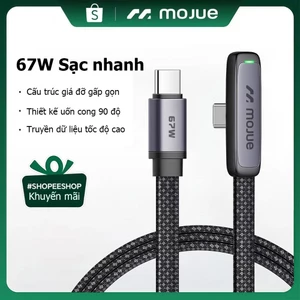 MOJUE Cáp Sạc Nhanh C701 CC | CL 1.2M Cáp Gaming Gấp Khuỷu 90° Sạc Nhanh 67W Kèm Led Báo Sạc