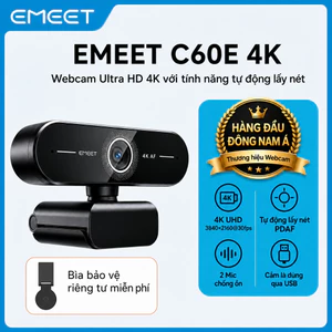 Webcam 4K Ultra HD 4K Webcam có lấy nét tự động EMEET C60E 4K cho PC / Zoom / Teams / Skype