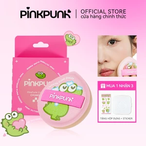 Bông mút Pinkpunk Matcha Dandan Cute Miếng bông phấn hình chú ếch khủng long 2 in 1 Powder Puff Air Cushion Kem mềm không hút kem nền, giúp đánh kem nền phấn phủ