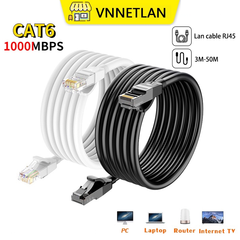 VNNETLAN Cáp mạng Cat6 Pre-Press 2 đầu Cáp mạng, lan, cáp internet – 3m đến 50m