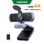 Webcam UGREEN 4K cho PC Ultra HD 1080P 30FPS Web Camera có micrô, Vỏ bảo mật, 70° Fov, PDAF Tự động lấy nét, Bộ chuyển đổi USB A và USB C, Plug & Play, để phát trực tuyến, hội nghị,