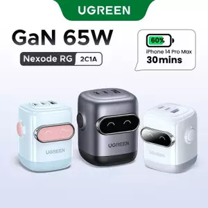 Ugreen Uno 65W 30W RbotGaN Sạc Nhanh GaN2 Sạc Nhanh RG Bộ Chuyển Đổi Nguồn USB C Nhanh Cho iPhone 15 14 13 Pro Max Samsung S24 S23 Ultra