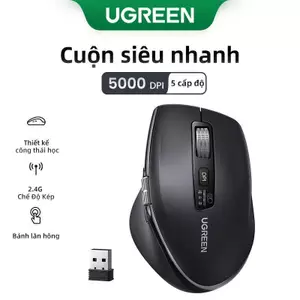 Chuột không dây cuộn siêu nhanh UGREEN Bluetooth 5.4 2.4G Công thái học 5000DPI cho máy tính bảng MacBook Máy tính xách tay Máy tính chuột