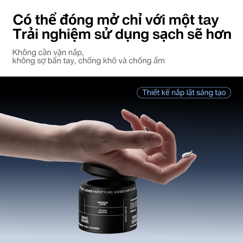 MAKE SENSE Matte Clay 50g – Sáp Vuốt Tóc Nam, Tạo Form & Texture, Hiệu Ứng Matte Tự Nhiên | BigBuy360 - bigbuy360.vn