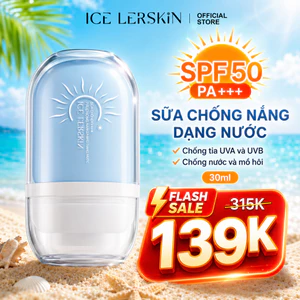 Kem Chống Nắng Kiềm Dầu ICE LERSKIN SPF50+ PA++++ Dạng gel mỏng nhẹ thẩm thấu nhanh Kiểm soát dầu & kháng mồ hôi hiệu quả