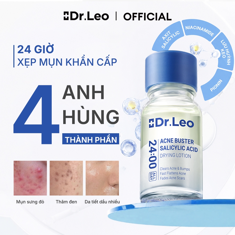 Serum giảm mụn Dr.Leo 10ml – hỗ trợ loại bỏ mụn viêm và mụn đầu đen