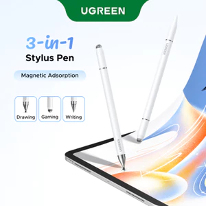 Bút Stylus đa năng từ tính 3 trong 1 UGREEN, Thiết kế ba đầu, Không sạc, Có sẵn để viết / Vẽ / Chơi game
