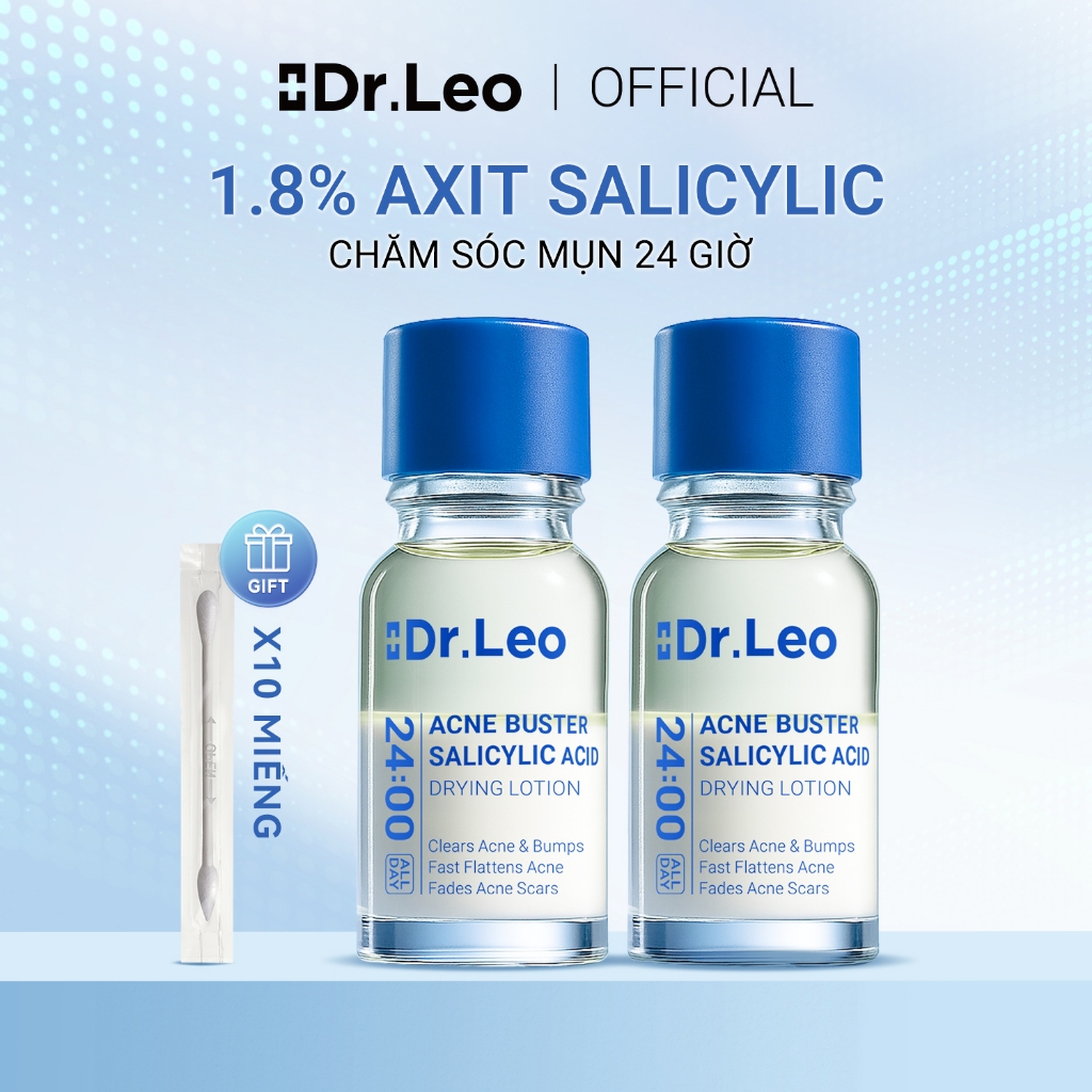 Serum chấm mụn Dr.Leo salicylic acid hỗ trợ giảm mụn viêm sưng đỏ 10ml*2