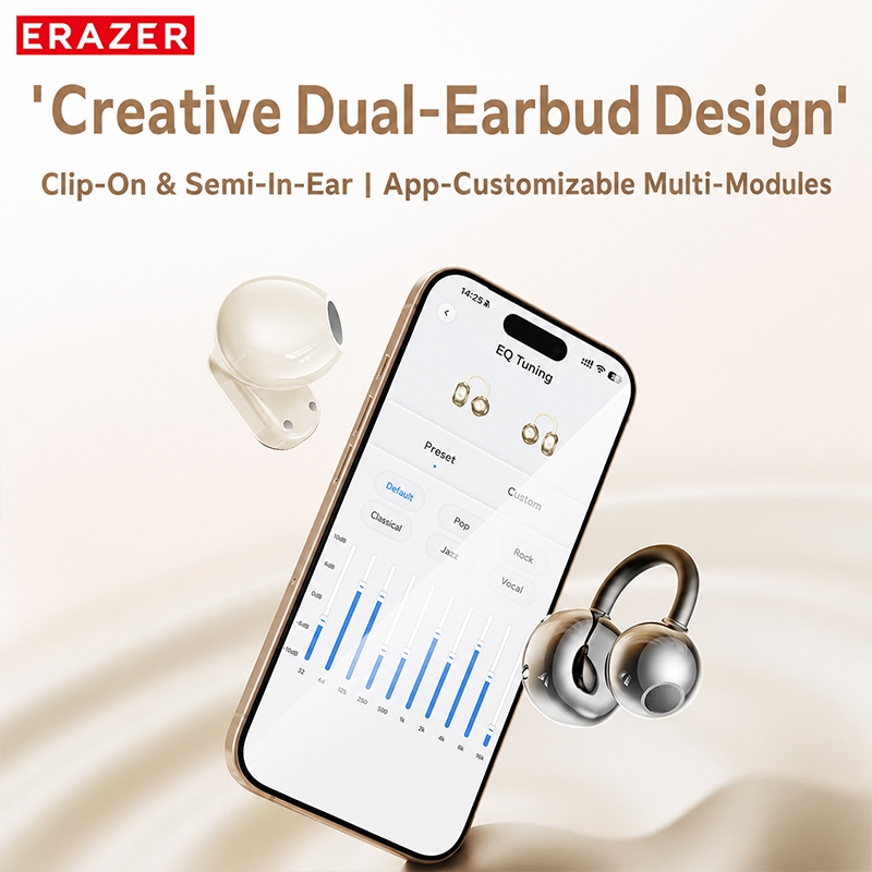 ERAZER EX216 AI Dịch Tai nghe LED Tai nghe kép Cuộc gọi HIFI Tai nghe không dây Bluetooth V6.0 với nhiều chế độ EQ | BigBuy360 - bigbuy360.vn