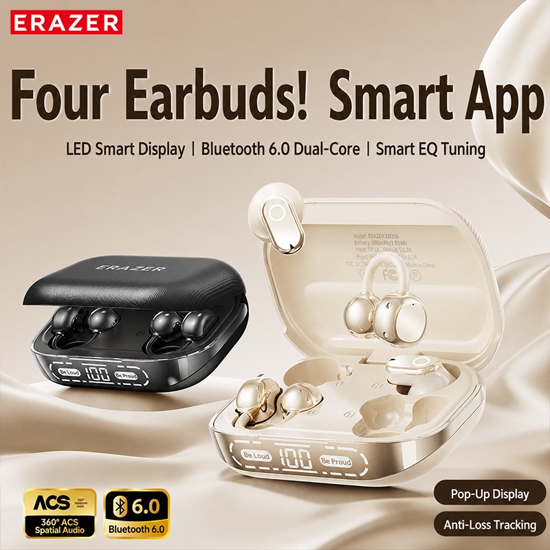 ERAZER EX216 AI Dịch Tai nghe LED Tai nghe kép Cuộc gọi HIFI Tai nghe không dây Bluetooth V6.0 với nhiều chế độ EQ | BigBuy360 - bigbuy360.vn