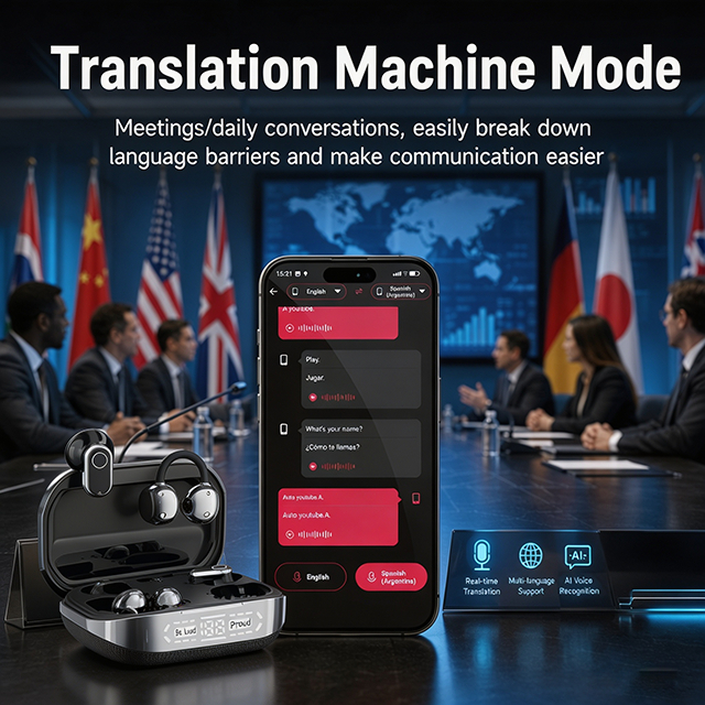 ERAZER EX216 AI Dịch Tai nghe LED Tai nghe kép Cuộc gọi HIFI Tai nghe không dây Bluetooth V6.0 với nhiều chế độ EQ | BigBuy360 - bigbuy360.vn