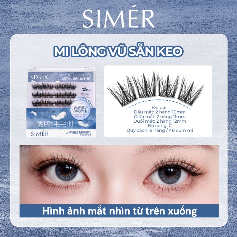 MLEN DIARY Lông Mi Giả Sẵn Keo Tự Dính SIMÉR Sợi Mi Siêu Nhẹ, Không Cộm Mắt, Tái Sử Dụng Nhiều Lần | BigBuy360 - bigbuy360.vn