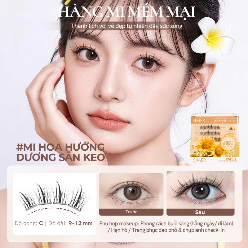 MLEN DIARY Lông Mi Giả Sẵn Keo Tự Dính SIMÉR Sợi Mi Siêu Nhẹ, Không Cộm Mắt, Tái Sử Dụng Nhiều Lần | BigBuy360 - bigbuy360.vn