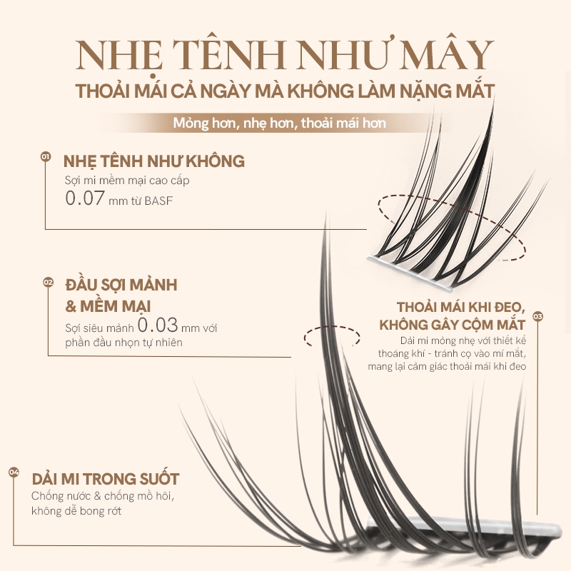 MLEN DIARY Lông Mi Giả Sẵn Keo Tự Dính SIMÉR Sợi Mi Siêu Nhẹ, Không Cộm Mắt, Tái Sử Dụng Nhiều Lần | BigBuy360 - bigbuy360.vn