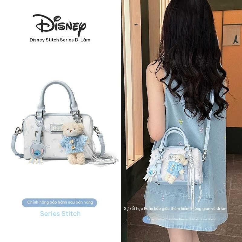 Disney Túi đeo chéo màu xanh lam Series Stitch Túi gối hợp tác Stitch cho phụ nữ thiết kế độc đáo và thời trang