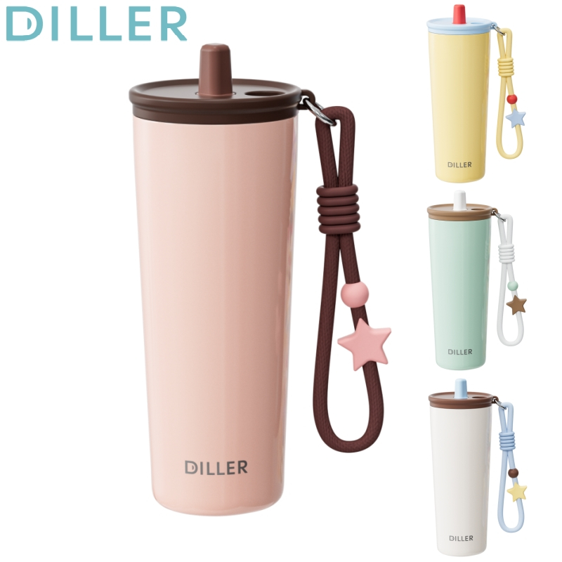 Diller 23oz / 680ml Gốm lót Cốc cà phê bằng thép không gỉ có nắp Bình chân không Cốc nóng lạnh D9643
