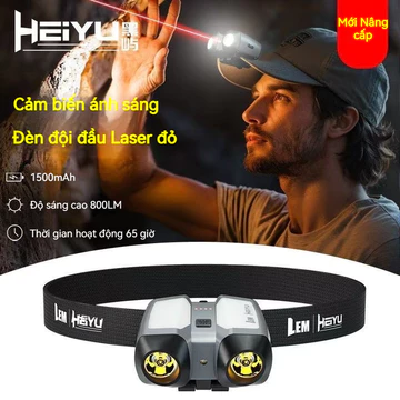 HeiYu Lem L800 LED đèn pin đội đầu siêu sáng pin trâu đèn tích điện mini đèn cắm trại đèn camping đèn bin đèn pha đèn pin sạc đèn kẹp mũ câu cá EDC USB Laser đèn soi trứng gà đèn soi ếch đèn pin chống