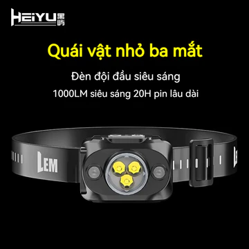 HeiYu Lem Lpro-02 LED đèn pin đội đầu siêu sáng pin trâu đèn tích điện mini đèn cắm trại đèn camping đèn bin đèn pha đèn pin sạc đèn kẹp mũ câu cá EDC USB đèn soi trứng gà đèn soi ếch đèn pin chống nư