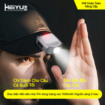 HeiYu Lem AT7 LED đèn pin đội đầu siêu sáng pin trâu đèn tích điện mini đèn cắm trại đèn camping đèn bin đèn pha đèn pin sạc đèn kẹp mũ câu cá EDC USB đèn soi trứng gà đèn soi ếch đèn pin chống nước đ