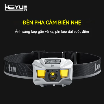 HeiYu Lem L116 LED đèn pin đội đầu siêu sáng pin trâu đèn tích điện mini đèn cắm trại đèn camping đèn bin đèn pha đèn pin sạc đèn kẹp mũ câu cá EDC USB đèn soi trứng gà đèn soi ếch đèn pin chống nước 