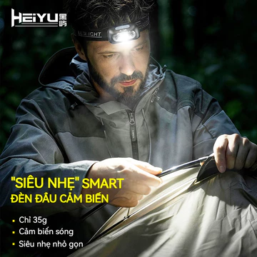 HeiYu Lem T33 LED đèn pin đội đầu siêu sáng pin trâu đèn tích điện mini đèn cắm trại đèn camping đèn bin đèn pha đèn pin sạc câu cá EDC USB đèn soi trứng gà đèn soi ếch đèn pin chống nước đèn chạy bộ 
