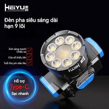 HeiYu Lem X20 LED đèn pin đội đầu siêu sáng pin trâu đèn tích điện mini đèn cắm trại đèn camping đèn bin đèn pha đèn pin sạc EDC USB đèn soi trứng gà móc đèn soi ếch đèn pin chống nước đèn chạy bộ đèn