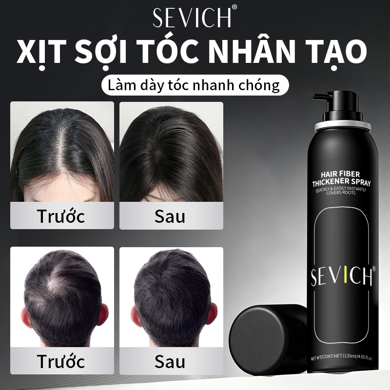 Xịt làm dày tóc chống thấm nước Sevich Kem che khuyết điểm tóc Chống hói đầu Đen 120ml