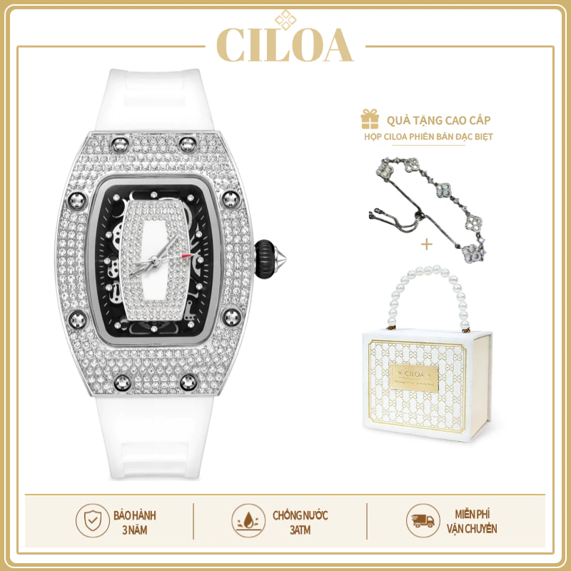 CILOA- Đồng hồ Gypsophila Đồng hồ nữ thạch anh Đồng hồ nữ Đồng hồ nữ Niche Đồng hồ nữ nhẹ sang trọng Đồng hồ nữ chính hãng Mặt số đính kim cương cao cấp Xu hướng đồng hồ nữ phong c
