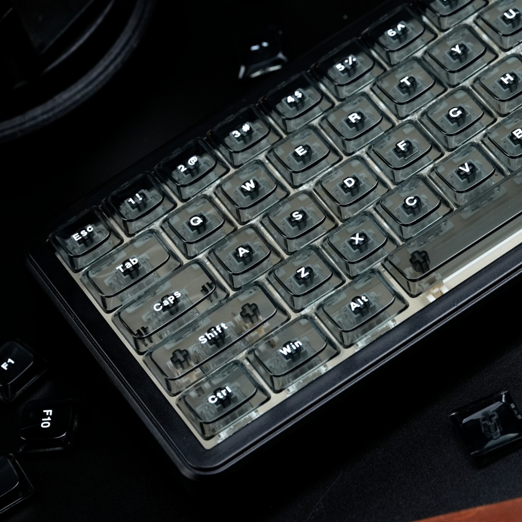 Clear PC Xám Cấu Hình Thấp 126 Phím Tỏa Sáng Thông Qua Tùy Chỉnh Keycaps Bộ Cho Cherry Gateron MX Switch Bàn Phím Cơ