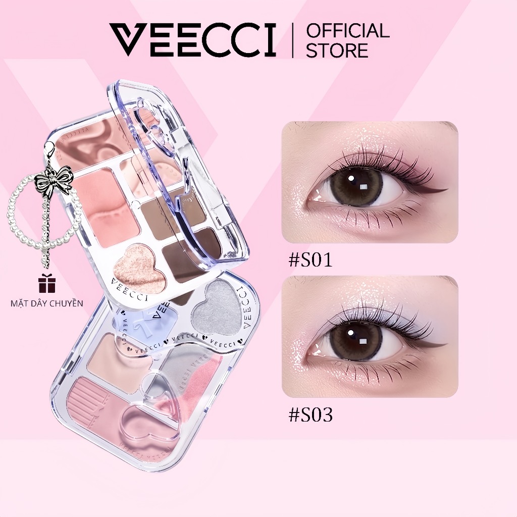 VEECCI Bảng phấn mắt 6 màu, thích hợp cho người mới trang điểm, bảng màu đa năng cho mọi người dùng