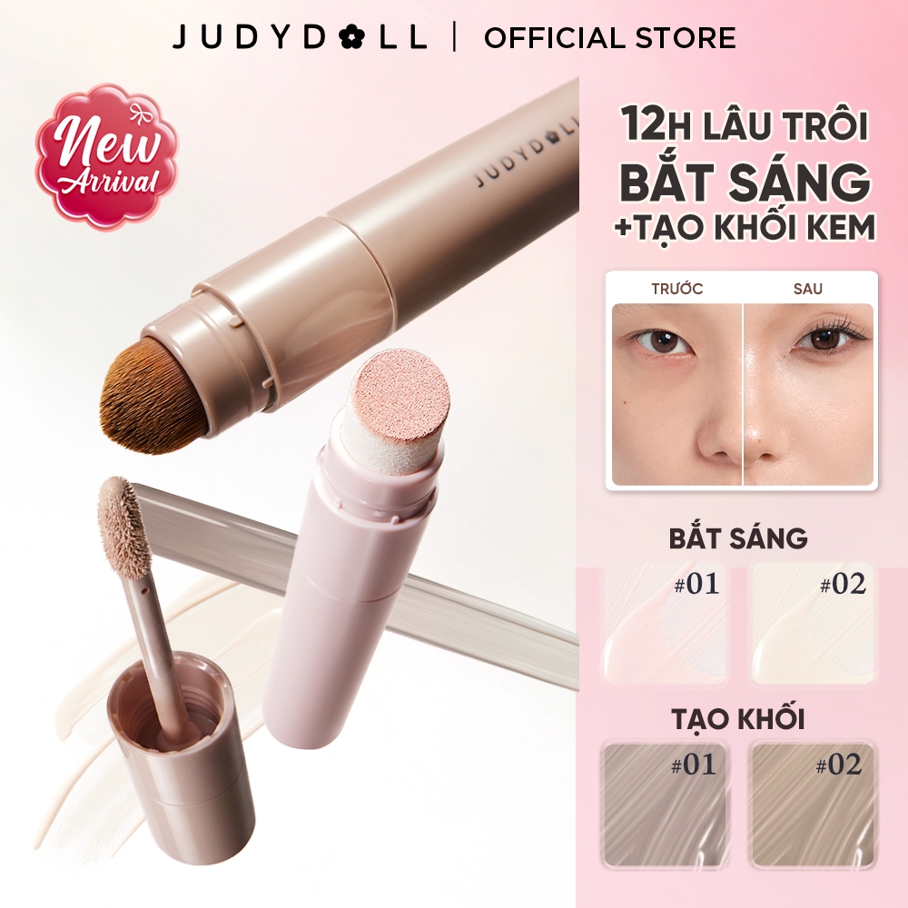 Kem Bắt Sáng & Kem Tạo Khối JUDYDOLL Liquid Highlighter & Liquid Contour rõ màu, không làm vỡ nền, lâu trôi