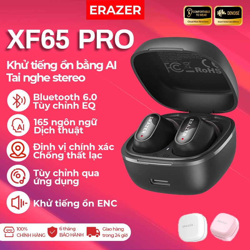Tai nghe Bluetooth Erazer XF65PRO AI Translation – Âm thanh độ phân giải cao LDAC, ANC sâu, Dịch thuật cho 165 ngôn ngữ, Bluetooth 6.0 | BigBuy360 - bigbuy360.vn