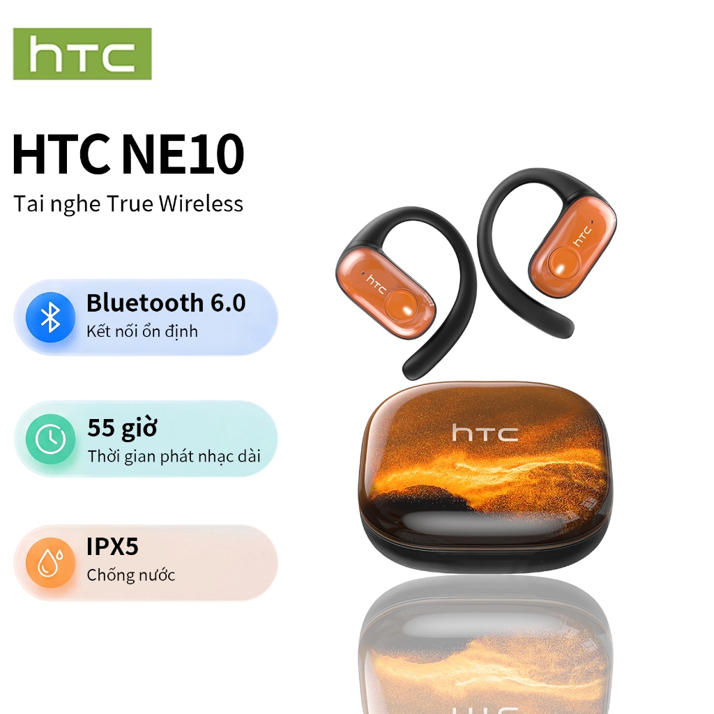 HTC NE10 Thiết kế phát sáng ENC khử tiếng ồn Âm thanh HiFi IPX5 chống nước Độ bền 40 giờ BT5.4 vừa vặn tiện dụng | BigBuy360 - bigbuy360.vn