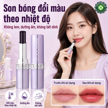 【Không Phai Màu】[Lâu Trôi Và Không Phai Màu] Son Bóng Đổi Màu Theo Nhiệt Độ/Không Lem/Son Dưỡng Ẩm/Không Bết Dính