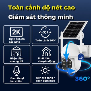 Ảnh 3 – MHXCEES Camera giám sát 4G năng lượng mặt trời, độ phân giải 2K siêu nét, góc nhìn toàn cảnh 360°, camera ngoài trời chống nước, chống trộm, hỗ trợ ứng dụng Tuya App