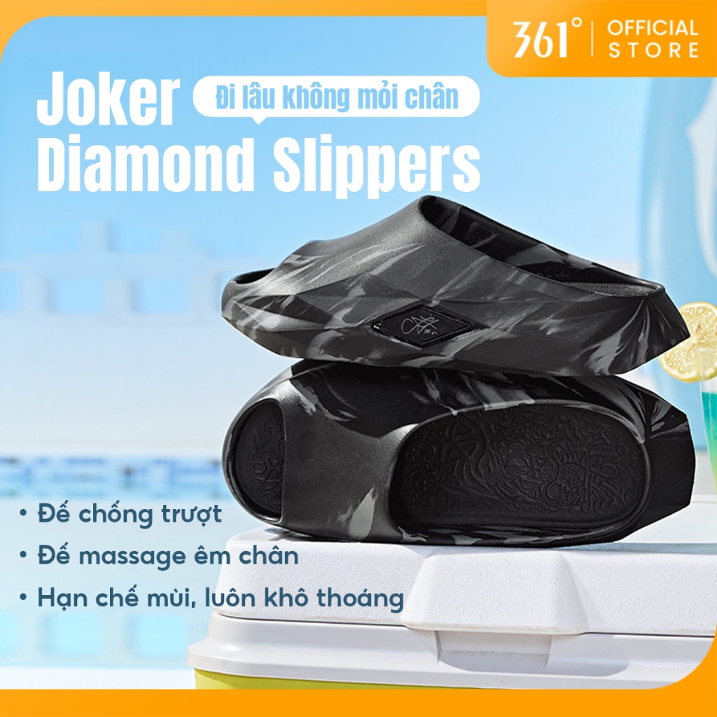 Dép thể thao kim cương Joker 361 độ Mùa hè 2026 Phong cách mới Dép chống trượt tại nhà & ngoài trời Dép cặp đôi hợp thời trang 672621106