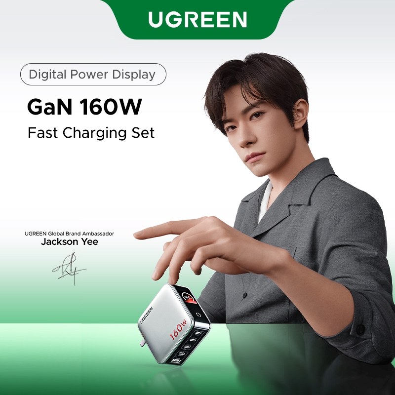 【UGREEN X Jackson Yee】Bộ sạc 5 cổng UGREEN 160W (4C1A) 4xUSB-C 1xUSB-A, Sạc nhanh cho MacBook / iPad / iPhone / Samsung (120 ký tự)
