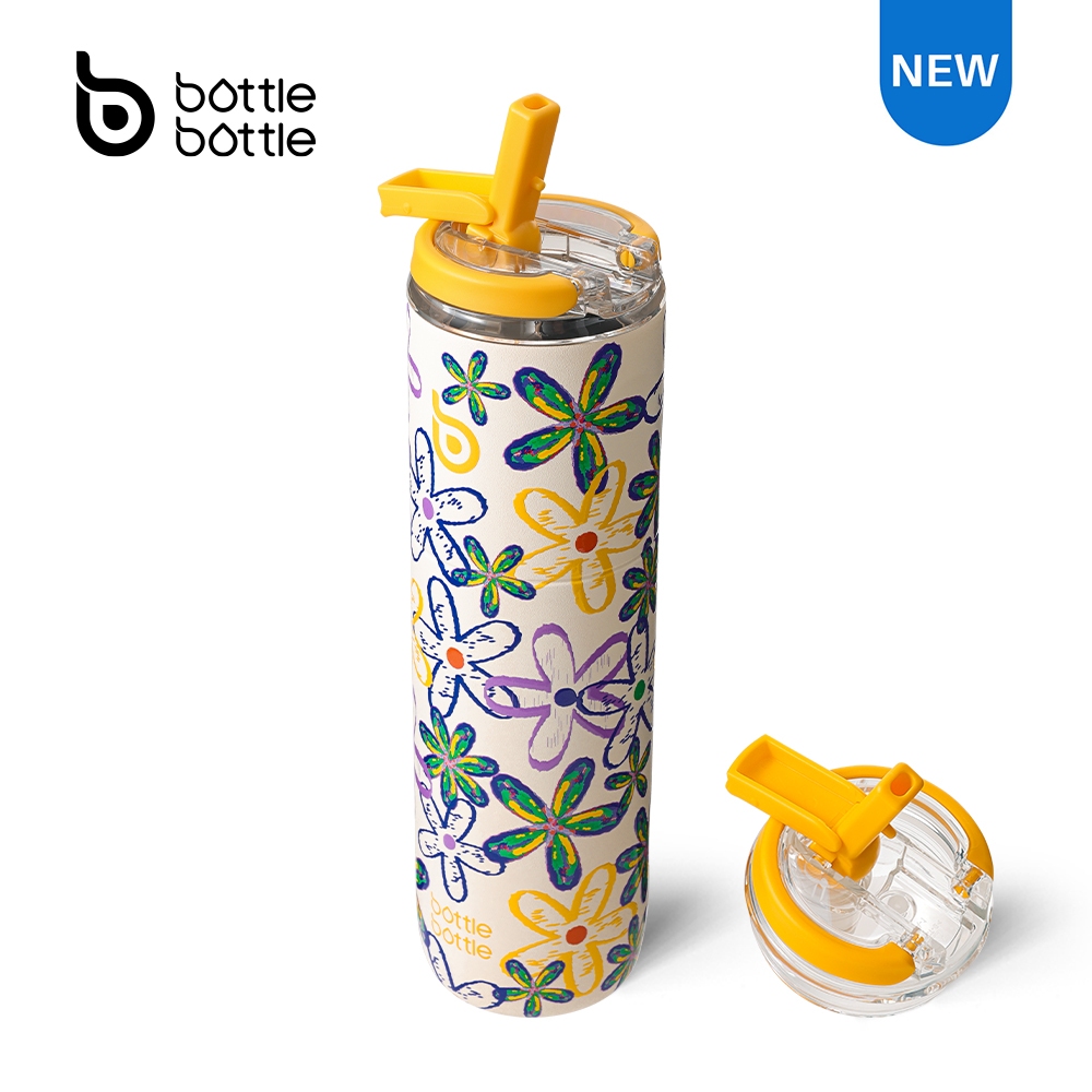 [Limited] BOTTLE BOTTLE nước bằng thép không gỉ 700ml Bình giữ nhiệt di động Bình làm mát chân không có ống tích hợp Tấm lót chống bùn giữ nóng lạnh