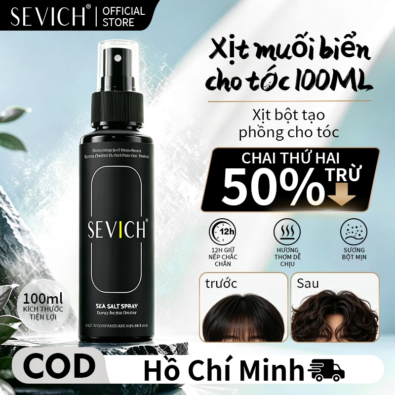 Sevich Muối Biển Xịt Cho Tóc Nam Không Nhiệt Beachwave Họa Tiết Tập Dành Cho Nam Nữ Thiết Lập Xịt